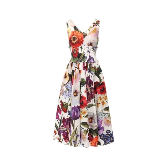 Vintage DOLCE & GABBANAMIDI DRESS WITH FLORAL PRINTS It36